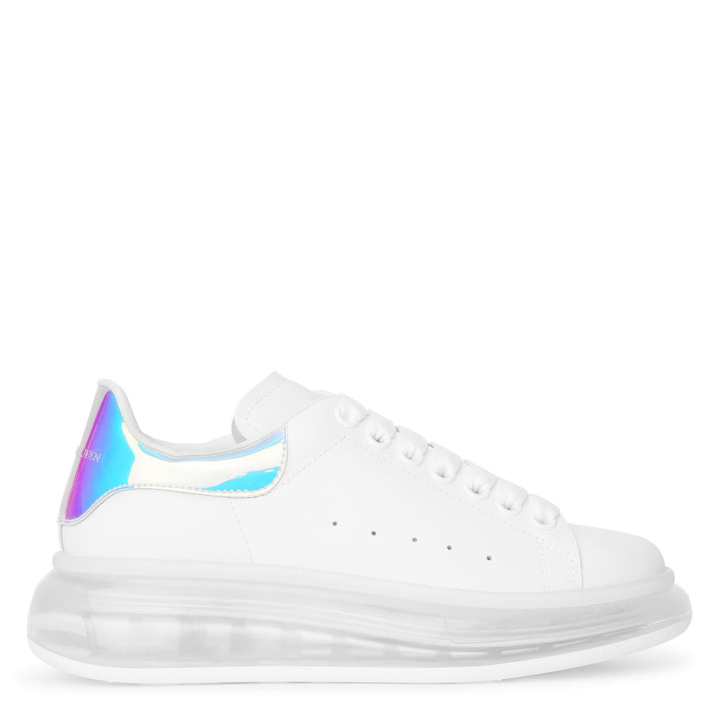 Alexander Mcqueen Girls White/Holographic Leather Larry Velcro Sneakers,  Brand Size 26 (10 Toddler) 710107 WHX15 9035 - Shoes, Alexander McQueen -  Jomashop